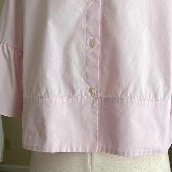 NWOT Laviniaturra - Bell Sleeve Crop Blouse - Italian Lux Tailoring - 42 / US 6 - Picture 5 of 10